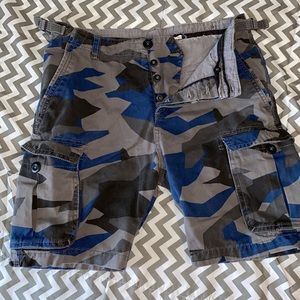 Camo blue grey 30 cargo shorts